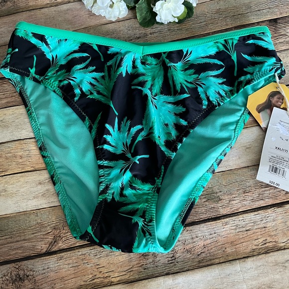 NWT Fe Noel Target Feathered Palm Print High Leg Cheeky Bikini Bottom Size XXL - Picture 9 of 11